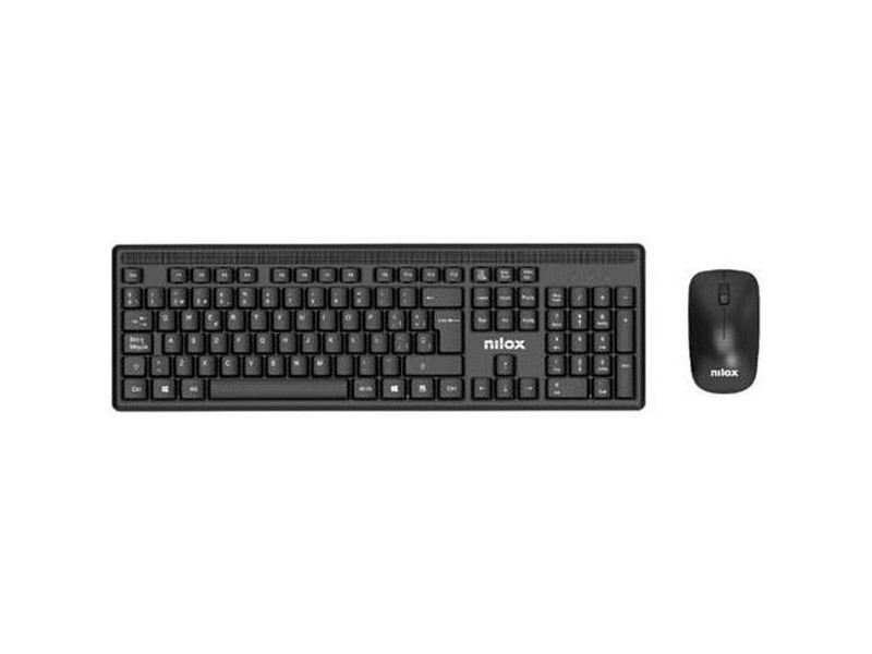 Клавиатура с мишка Nilox Черен Испанска Qwerty (20 броя) Клавиатура с мишка Nilox Черен Испанска Qwerty (20 броя)