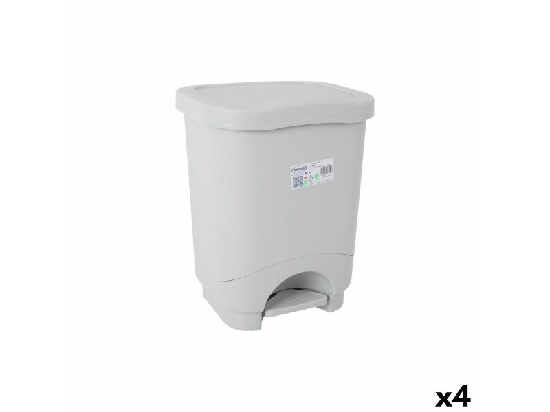 Кошче за Боклук с Педал Tontarelli Idea Сив 18 L (4 броя)
