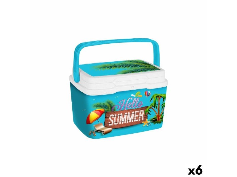Преносима Хладилна Чанта Aquapro Hello Summer Многоцветен 5 L 28 x 22 x 19 cm (6 броя)