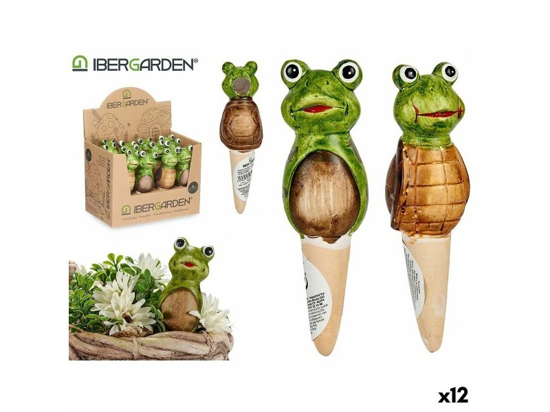 Декоративна Фигура за Градина Ibergarden Кафяв Зелен Керамика 4,5 x 16,5 x 4,5 cm (12 броя)