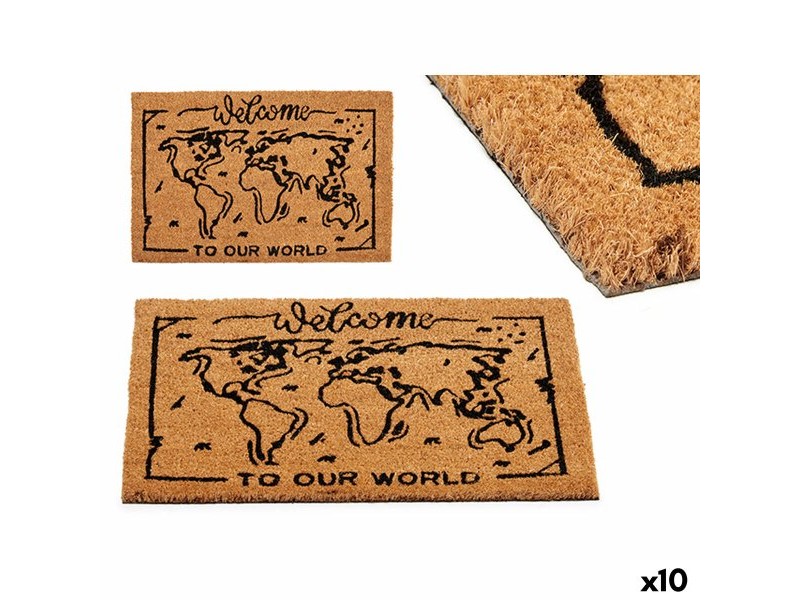 Изтривалка за Врата Gift Decor World Принтиран PVC 100 % PVC Кокосови влакна 40 x 2 x 60 cm (10 броя)