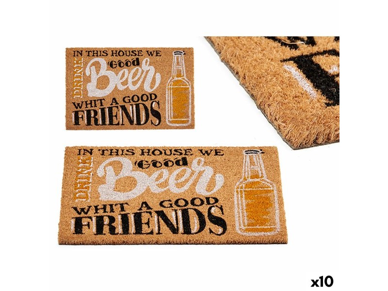 Изтривалка за Врата Gift Decor Beer Принтиран PVC 100 % PVC Кокосови влакна 40 x 2 x 60 cm 60 x 2 x 40 cm (10 броя)