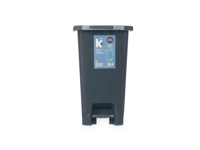 Кошче с педал Антрацит Пластмаса 25 L (6 броя)