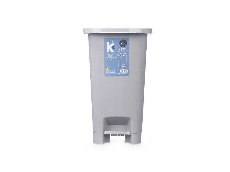 Кошче с педал Сив Пластмаса 25 L (6 броя)