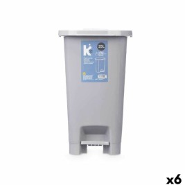 Кошче с педал Сив Пластмаса 25 L (6 броя)