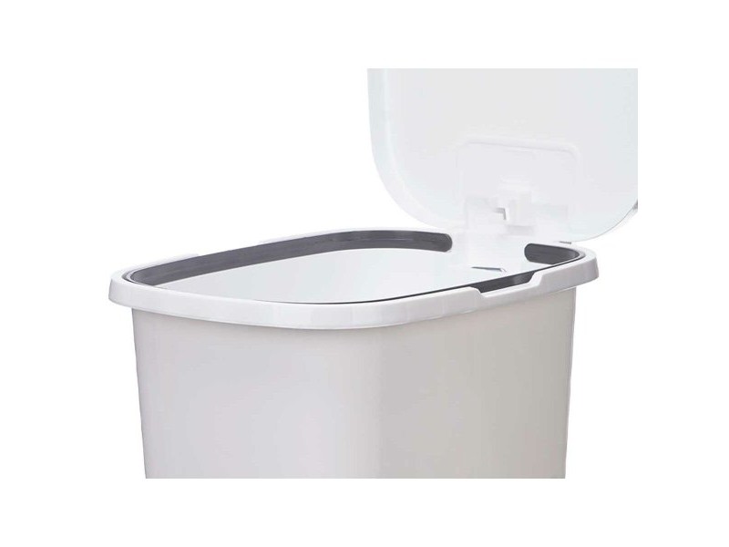 Кошче с педал Бял Пластмаса 25 L (6 броя)