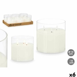 LED Свещ Gift Decor Бял Прозрачен 15 x 15 x 15 cm (AA) (6 броя)