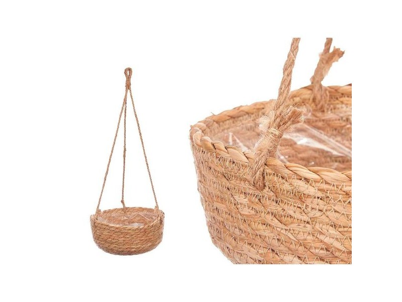 Комплект Саксии за цветя Gift Decor Естествен Еспарто 21 x 11,5 x 21 cm 23 x 13 x 23 cm 26 x 15 x 26 cm 27 x 59 x 27 cm