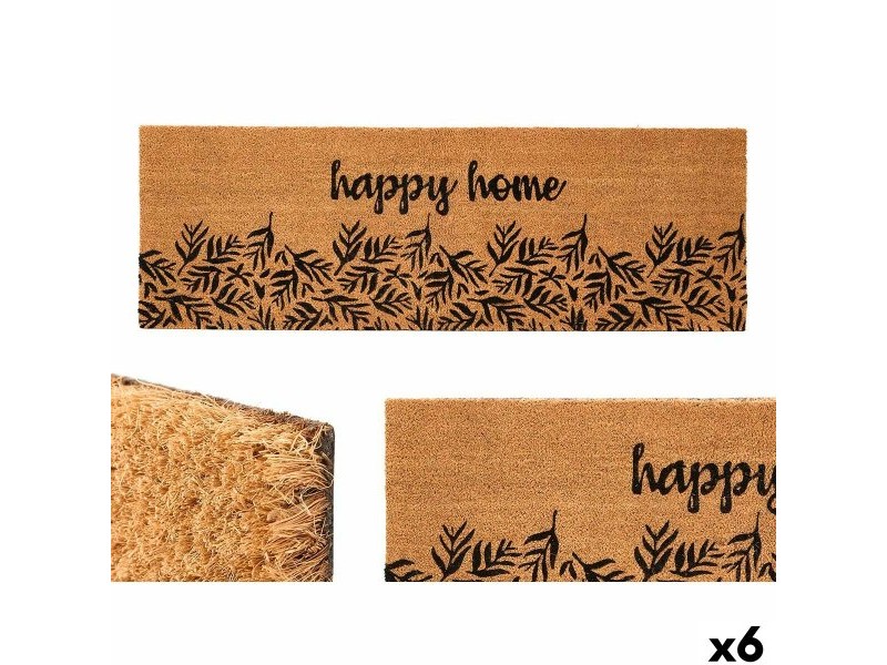 Изтривалка за Врата Gift Decor Happy home Естествен PVC Кокосови влакна 120 x 1 x 40 cm 40 x 10 x 120 cm (6 броя)
