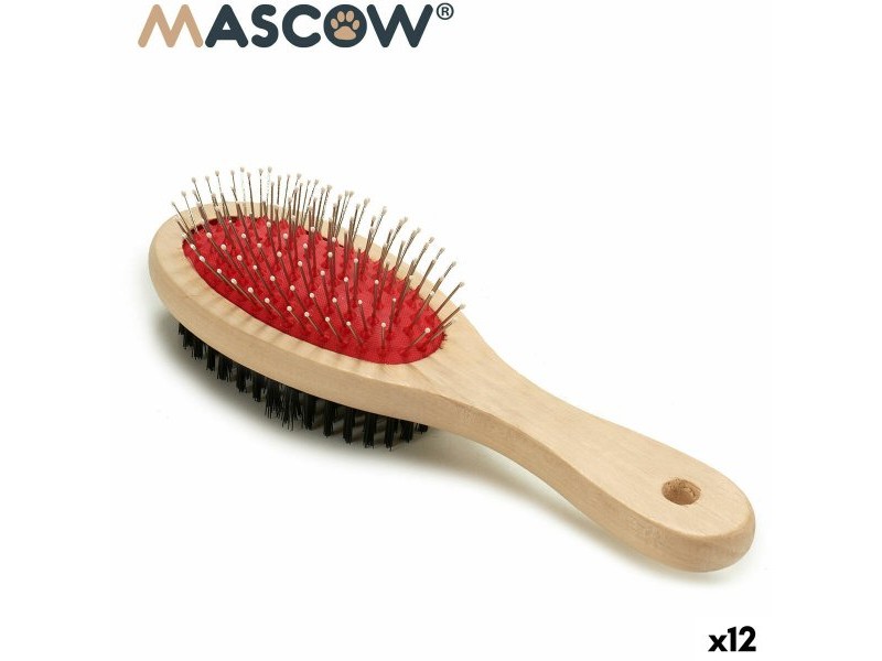 Четка за куче Mascow Кафяв Черен Червен 7 x 22,5 x 5 cm (12 броя)
