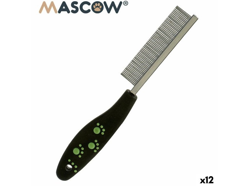 Гребен Mascow Черен Червен Зелен полиестер Стомана 4 x 20,5 x 1,5 cm 12 броя