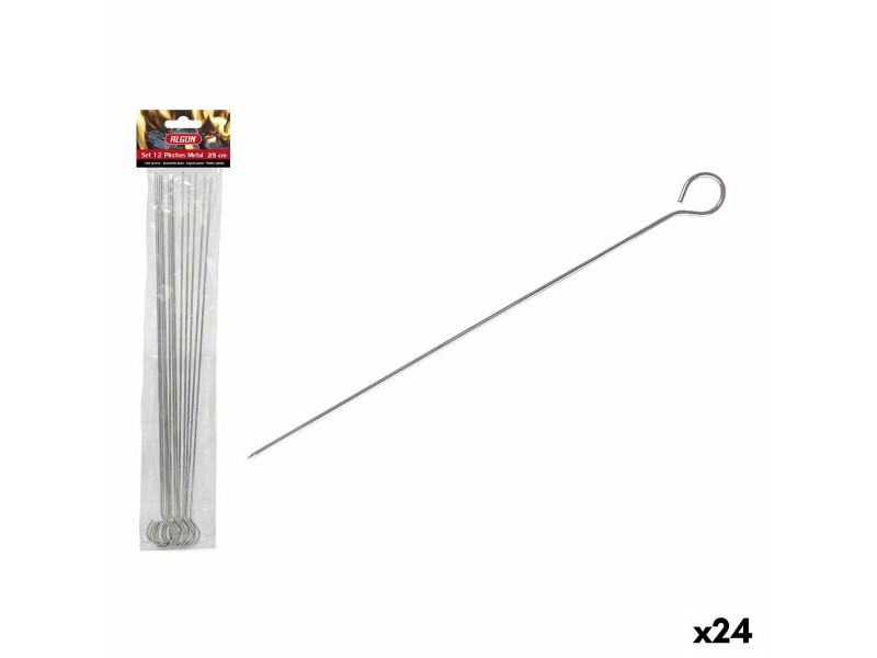 Комплект Шишове за Барбекю Algon Метал 25 cm 12 Части (24 броя)