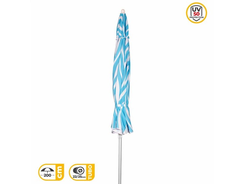 Плажен чадър Aktive Син 200 x 195 x 200 cm (6 броя)