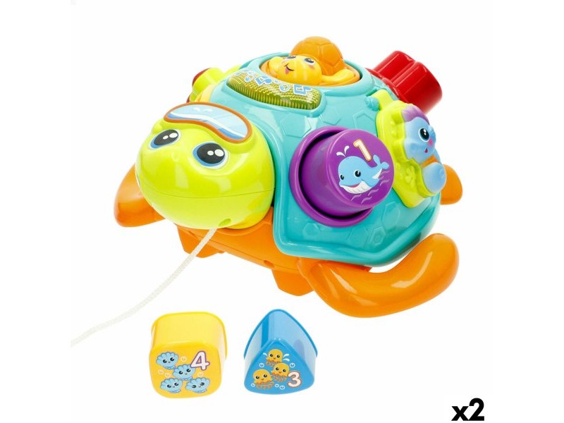 Играчка за дърпане Winfun 23 x 12 x 23 cm Костенурка Многоцветен (2 броя)
