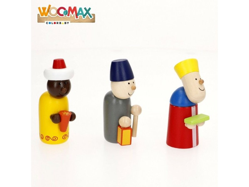 Рождествена Коледна Сцена Woomax Дървен plywood 23 x 16 x 11 cm (4 броя)