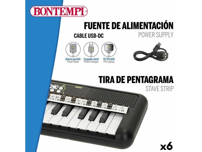Клавиатура с 37 бутона Bontempi 42 x 4 x 15 cm (6 броя)