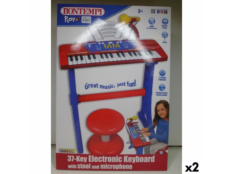 Клавиатура с 37 бутона Bontempi 43 x 56 x 23 cm (2 броя)