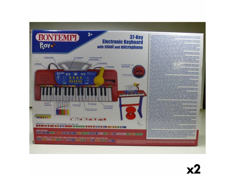Клавиатура с 37 бутона Bontempi 43 x 56 x 23 cm (2 броя)