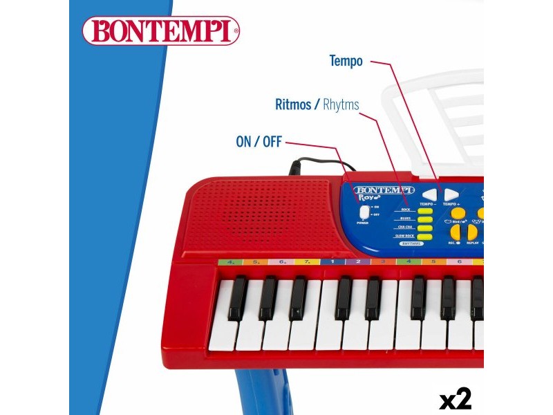 Клавиатура с 37 бутона Bontempi 43 x 56 x 23 cm (2 броя)