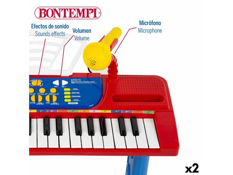 Клавиатура с 37 бутона Bontempi 43 x 56 x 23 cm (2 броя)