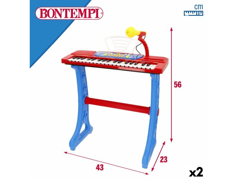 Клавиатура с 37 бутона Bontempi 43 x 56 x 23 cm (2 броя)
