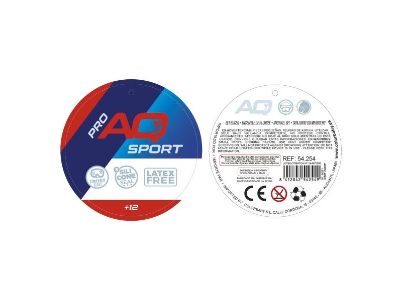 Очила за Гмуркане с Детски Шнорхел AquaSport Син Червен (6 броя)