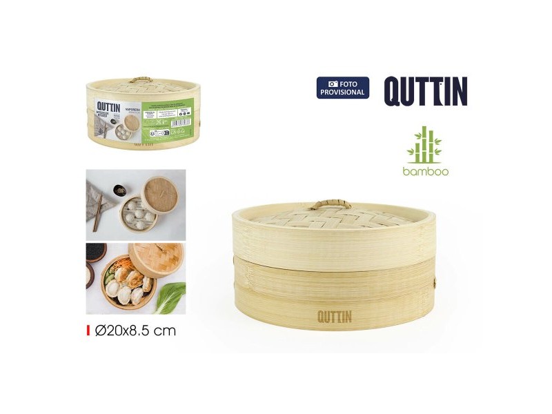 Уред за Готвене на Пара Quttin Бамбук 20 x 8,5 cm (12 броя)