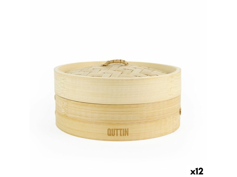 Уред за Готвене на Пара Quttin Бамбук 20 x 8,5 cm (12 броя)