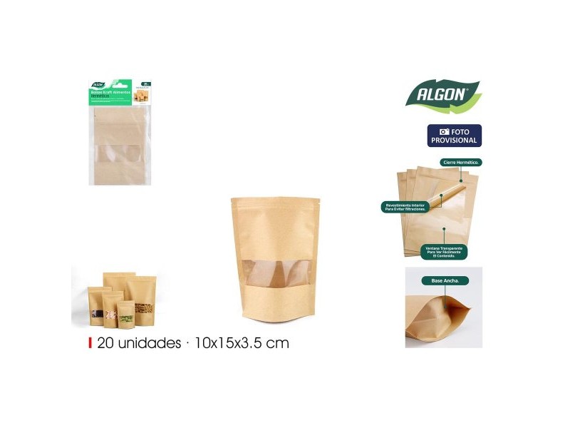 Чанта за храна за многократна употреба Algon 10 x 15 x 3,5 cm 20 Части (18 броя) Чанта за храна за многократна употреба Algon 10 x 15 x 3,5 cm 20 Части (18 броя)