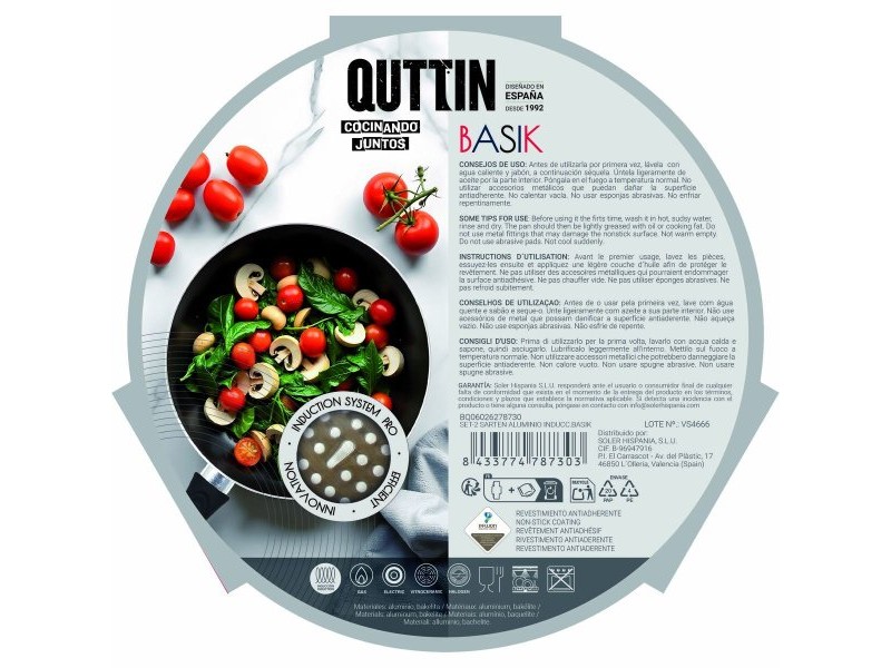 Комплект тигани Quttin Алуминий 24 cm 2 Части (4 броя)