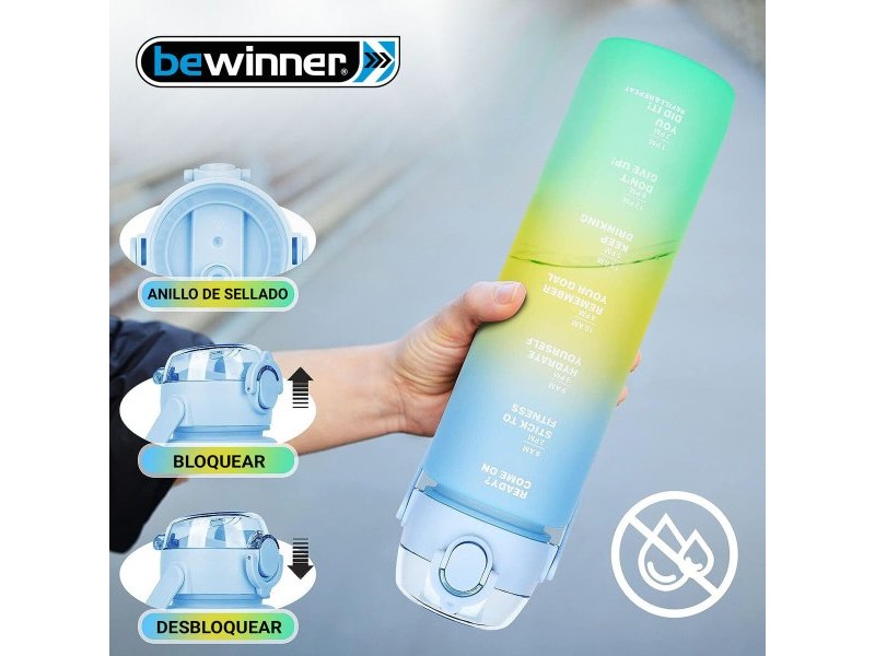 Бутилка за вода Bewinner Многоцветен 800 ml 7,3 x 7,3 x 23,5 (12 броя)