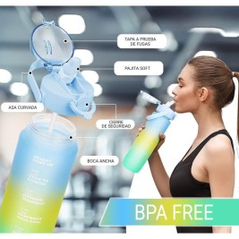 Бутилка за вода Bewinner Многоцветен 800 ml 7,3 x 7,3 x 23,5 (12 броя)