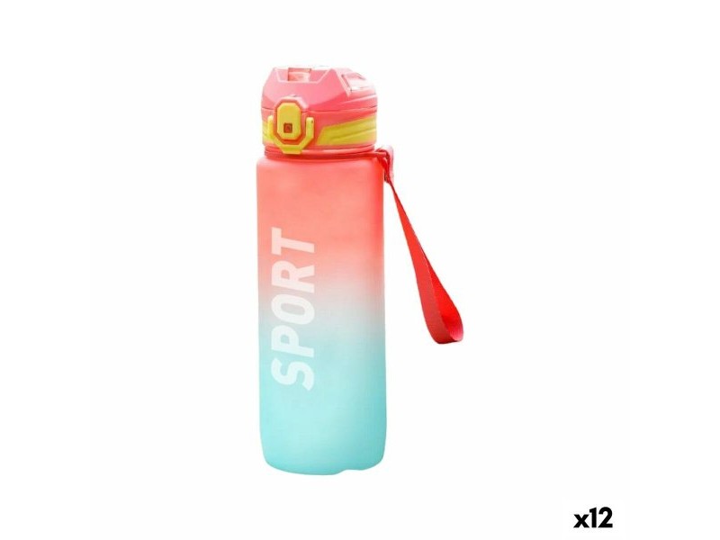 Бутилка за вода Bewinner Многоцветен 600 ml 7,4 x 7,4 x 19 cm (12 броя)