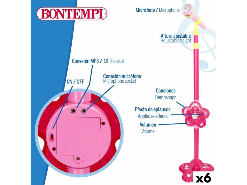 Играчка микрофон Bontempi 20 x 105 x 20 cm (6 броя)
