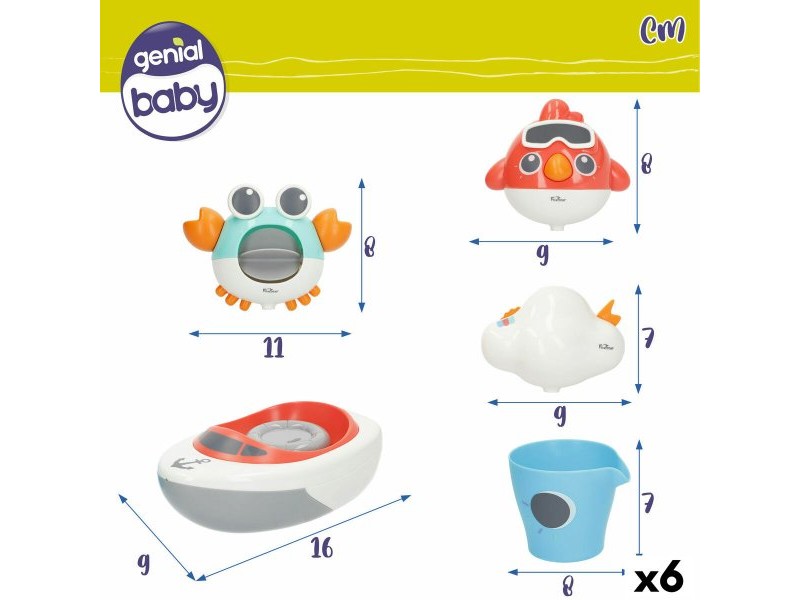 Играчка за Баня Colorbaby 16 x 6,5 x 9 cm 6 броя