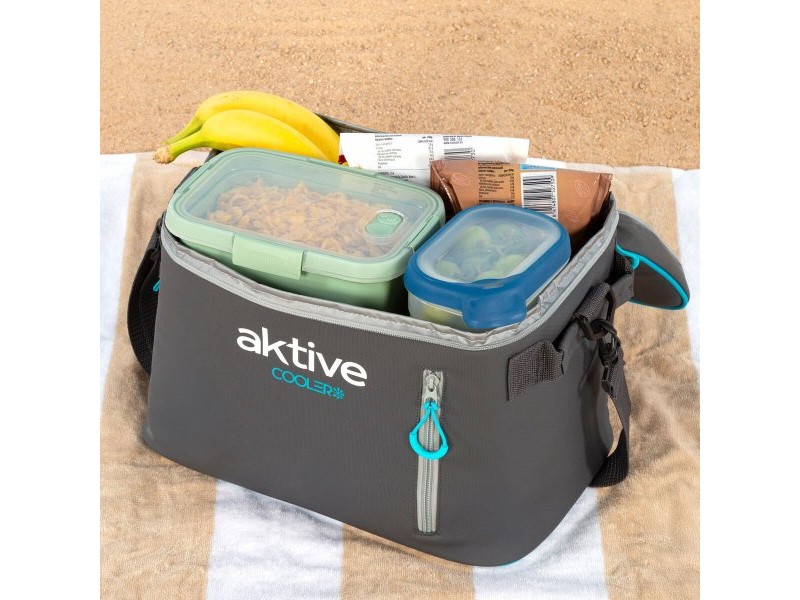 Преносима Хладилна Чанта Aktive 18 L 34 x 26 x 21 cm Черен (6 броя)