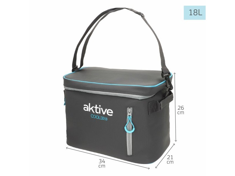 Преносима Хладилна Чанта Aktive 18 L 34 x 26 x 21 cm Черен (6 броя)