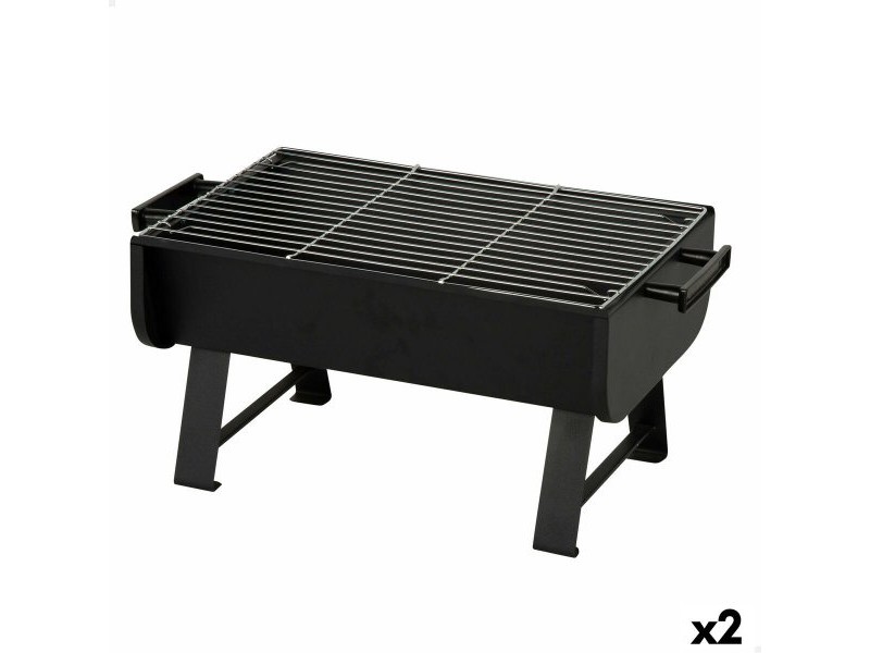 Портативно барбекю Aktive Стомана 45 x 25 x 30 cm Черен (2 броя)