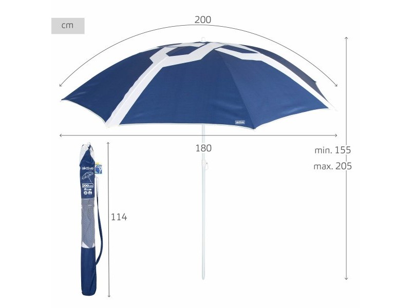 Плажен чадър Aktive 200 x 205 x 200 cm (6 броя)