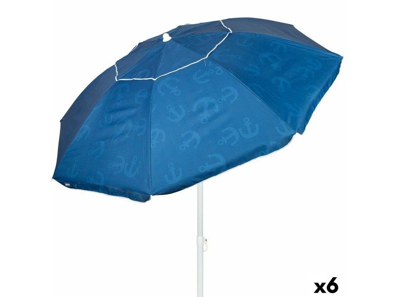 Плажен чадър Aktive Син 220 x 210 x 220 cm (6 броя)