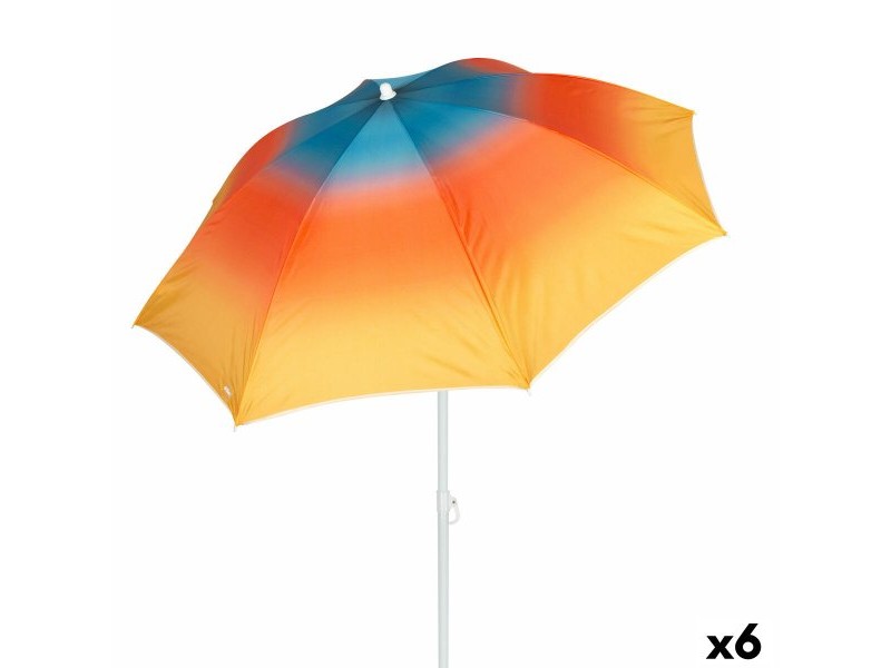 Плажен чадър Aktive Многоцветен 180 x 195 x 180 cm (6 броя)