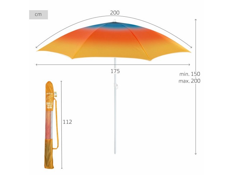Плажен чадър Aktive Многоцветен 200 x 200 x 200 cm (6 броя)