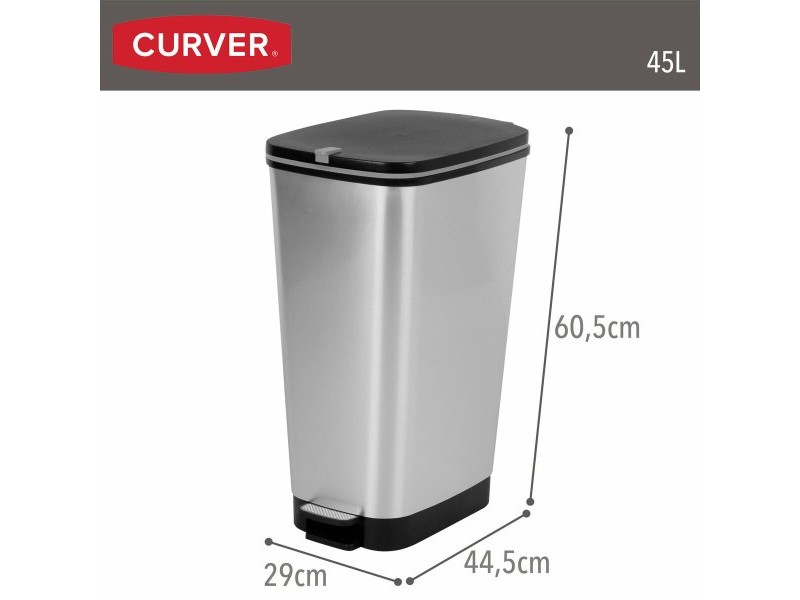 Кошче за боклук Curver Сив Пластмаса 45 L (3 броя)