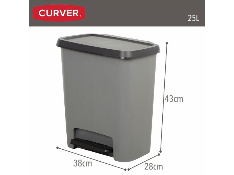 Кошче за боклук Curver Тъмно сив Пластмаса 25 L (5 броя)