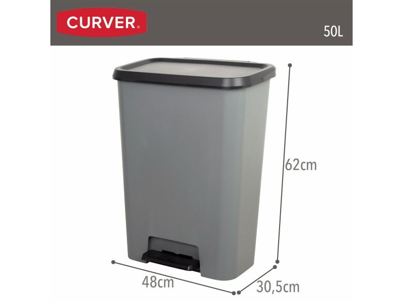 Кошче за боклук Curver Тъмно сив Пластмаса 50 L (5 броя)