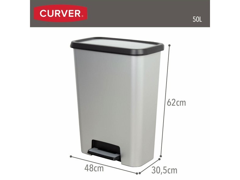Кошче за боклук Curver Сив Пластмаса 50 L (5 броя)