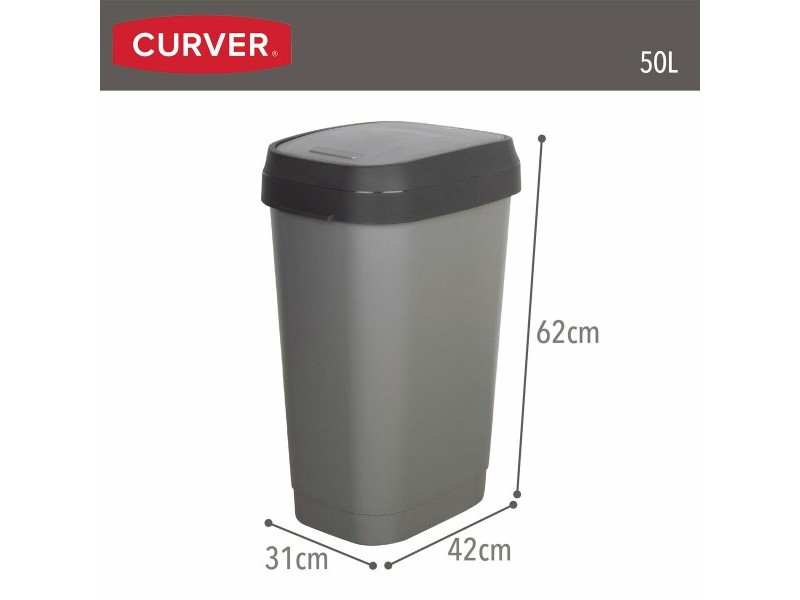 Кошче за боклук Curver Тъмно сив Пластмаса 50 L (6 броя) Кошче за боклук Curver Тъмно сив Пластмаса 50 L (6 броя)