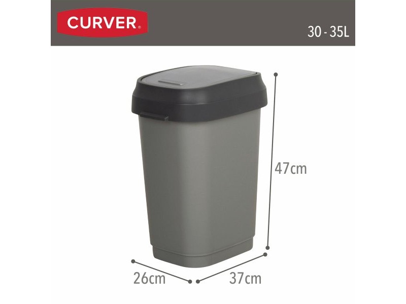 Кошче за боклук Curver Тъмно сив Пластмаса 35 L (6 броя)