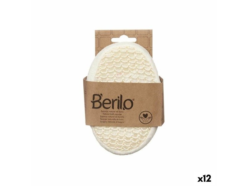 Гъба за Тяло Berilo Бял Бежов 11 x 15 x 5 cm (12 броя)