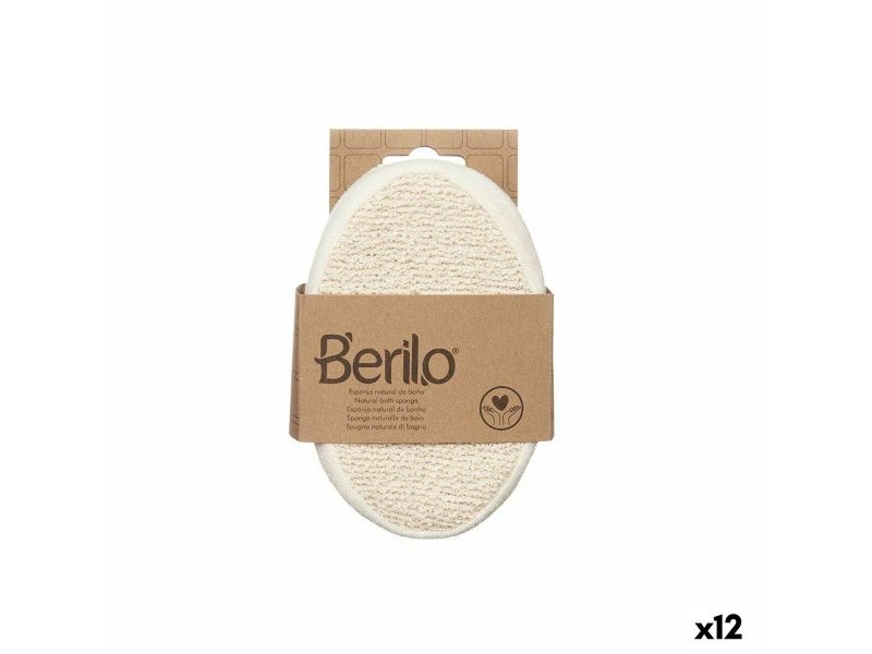 Гъба за Тяло Berilo Бял Бежов 15 x 5 x 10 cm (12 броя)